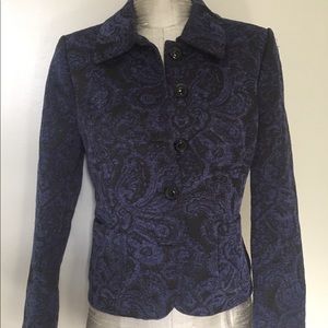 Blue and Black Paisley Blazer